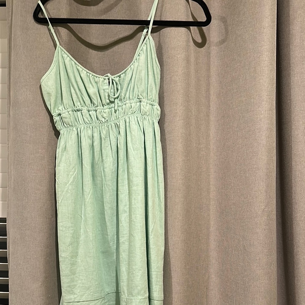 Cotton On Green Ruched Mini Sundress
